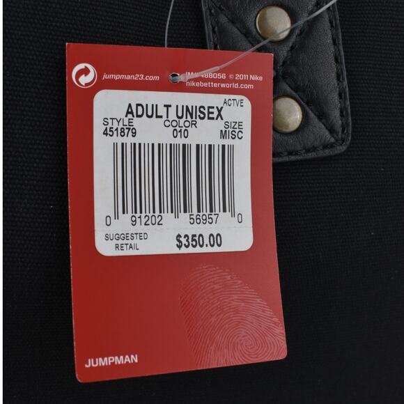 Jordan Brand x Cole Haan Black Canvas & Leather Weekender Duffel Bag - Picture 5 of 7